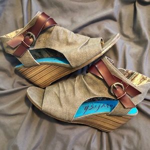 Blowfish Canvas Wedges - Open Toe